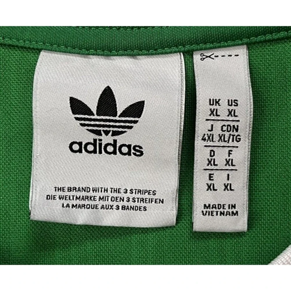 Adidas Originals Green/White Trefoil Polyester Jersey Shirt Mens Size XL IM9457